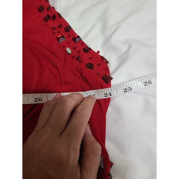 Lane Bryant 26/28w women's plus size red dress with rhinestones - Picture 11 of 12